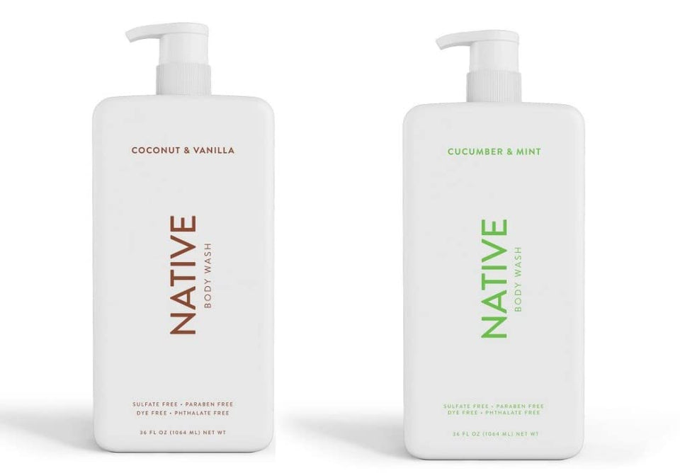 Native Body Wash coconut-vanilla bottle pump for a refreshing cleanse