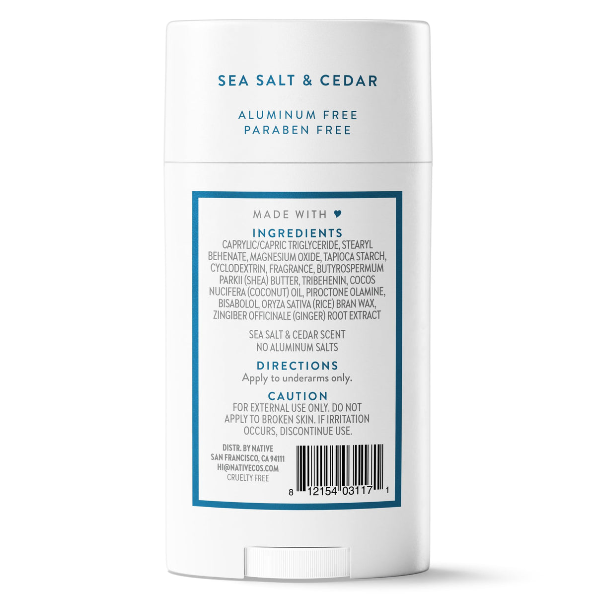 Native branding close-up with Sea Salt Cedar scent.