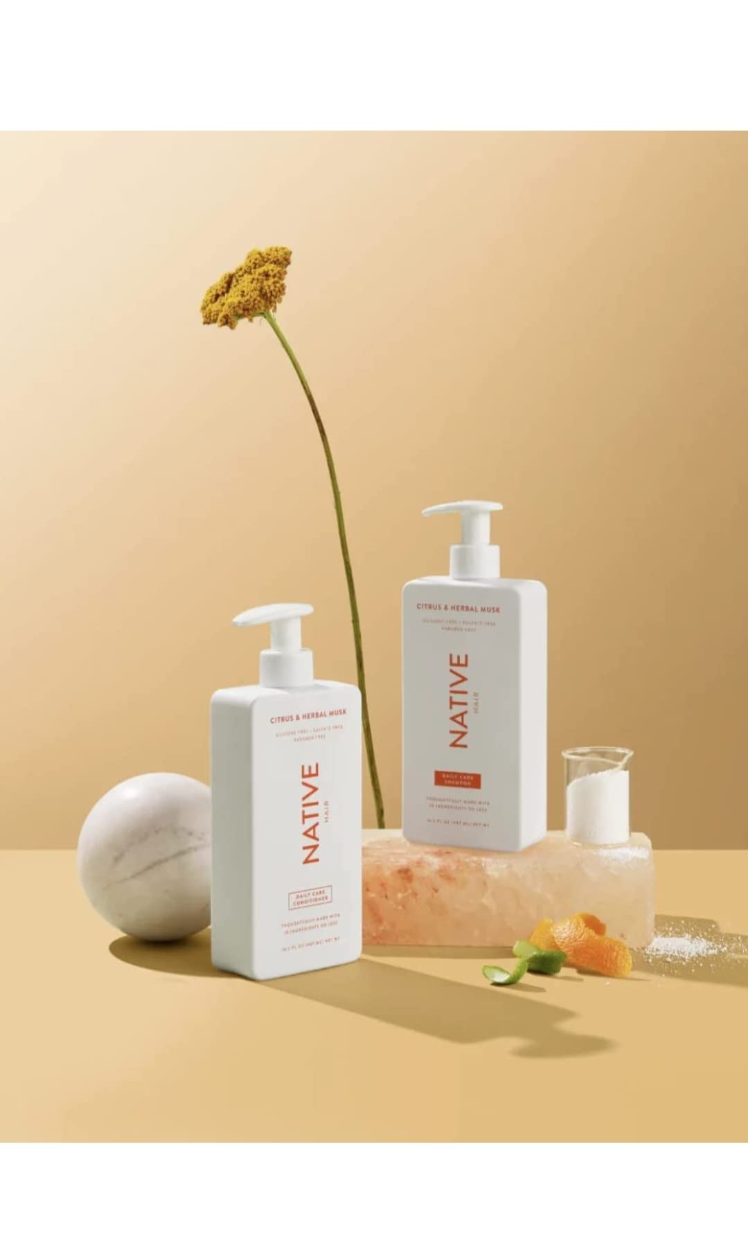 Native Citrus Herbal Musk conditioner ingredients emphasize paraben-free care