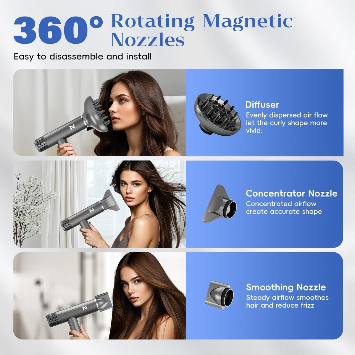 Natrial lightweight hair dryer for easy home or travel use