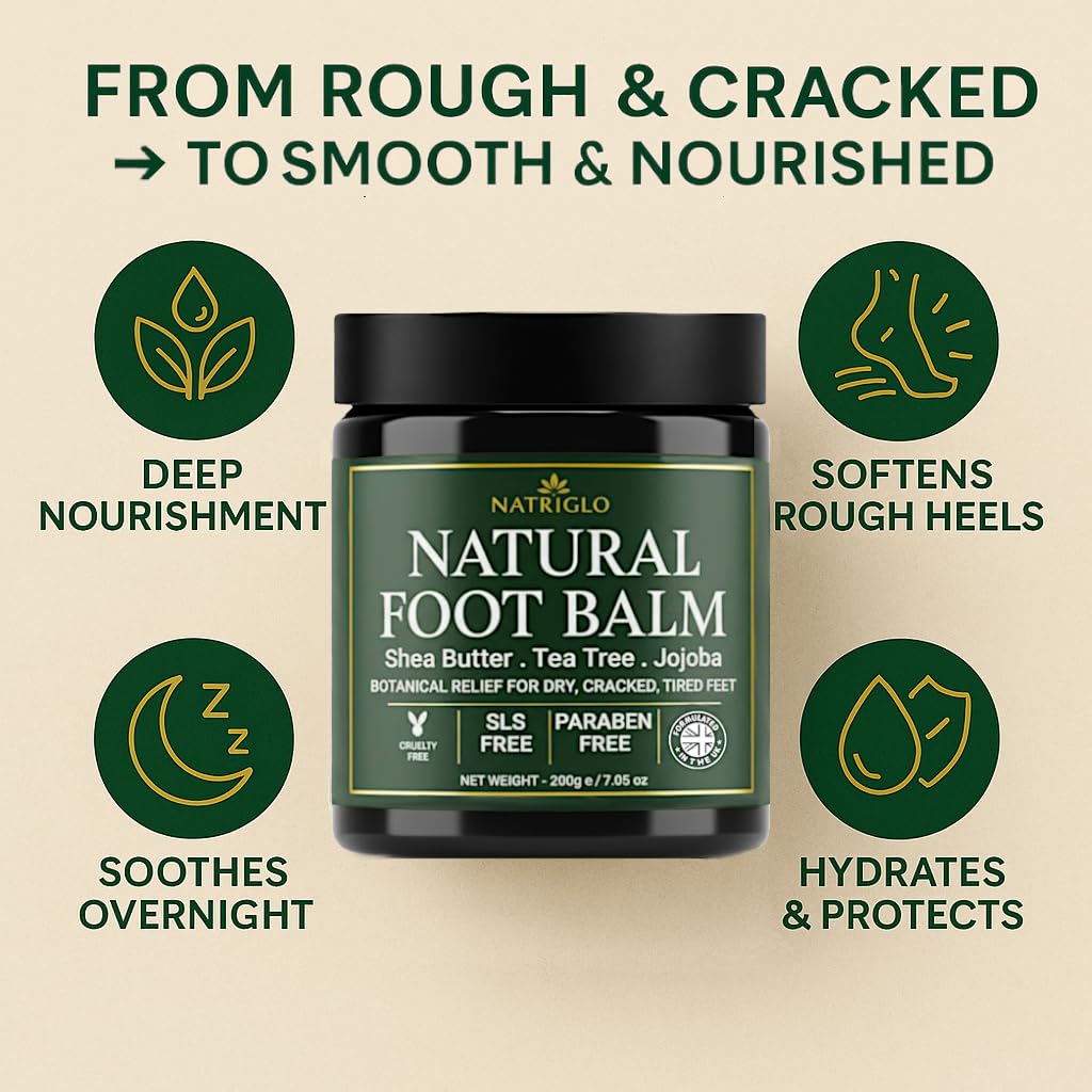 Natriglo Callus softener detail focuses on smoothing rough skin.