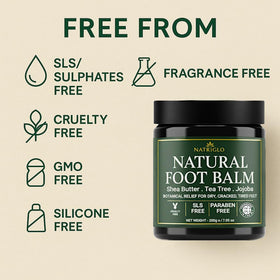 Natriglo Foot care application-motion demonstrates even, easy coverage on feet.