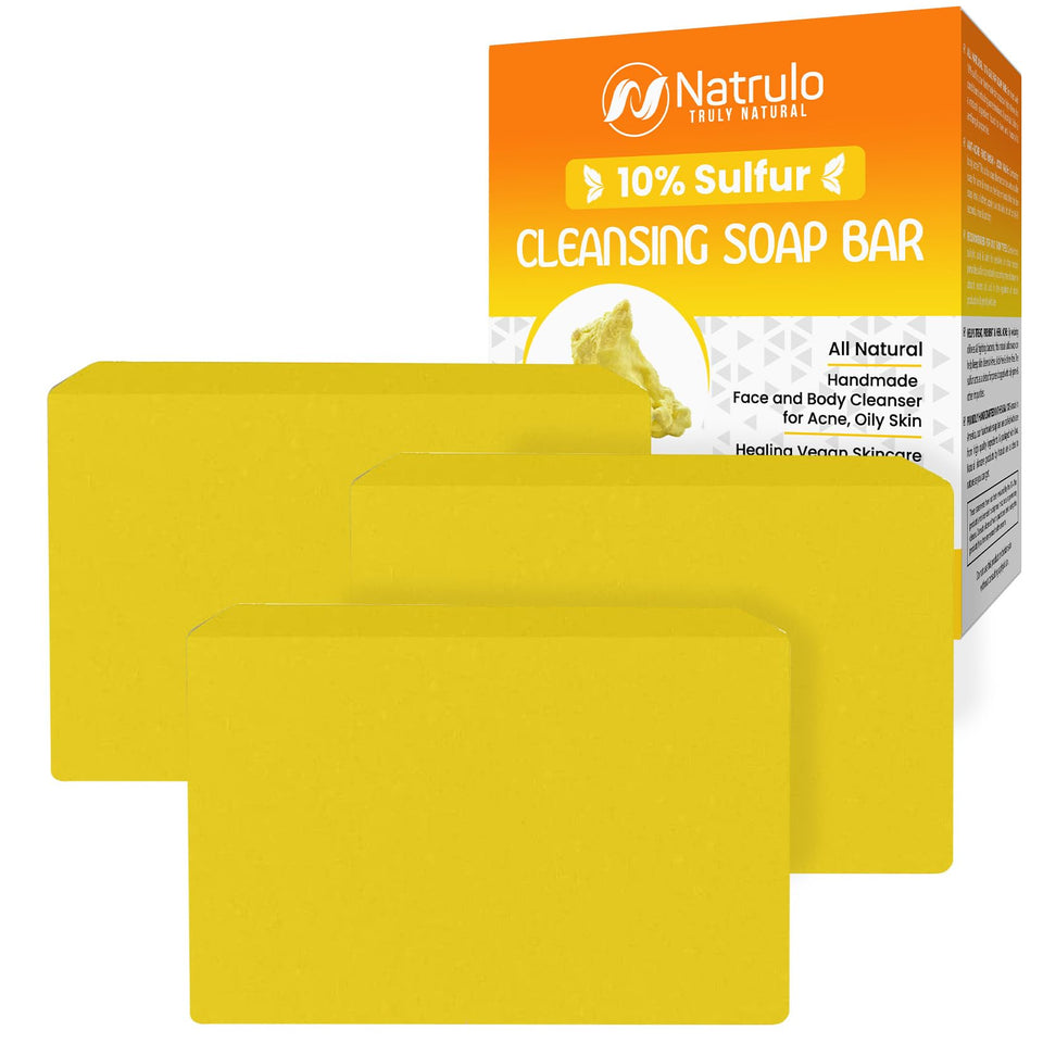 Natrulo 10 percent sulfur bar lather for cleaner skin and gentle exfoliation
