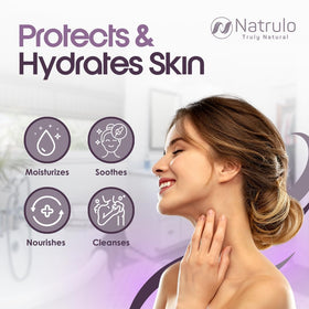 Natrulo soap with cocoa butter close-up highlighting skin hydration.
