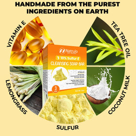 Natrulo lemongrass cut soap emphasizes pore tightening and skin toning