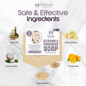 Natrulo soap lather forming on skin for gentle cleansing.