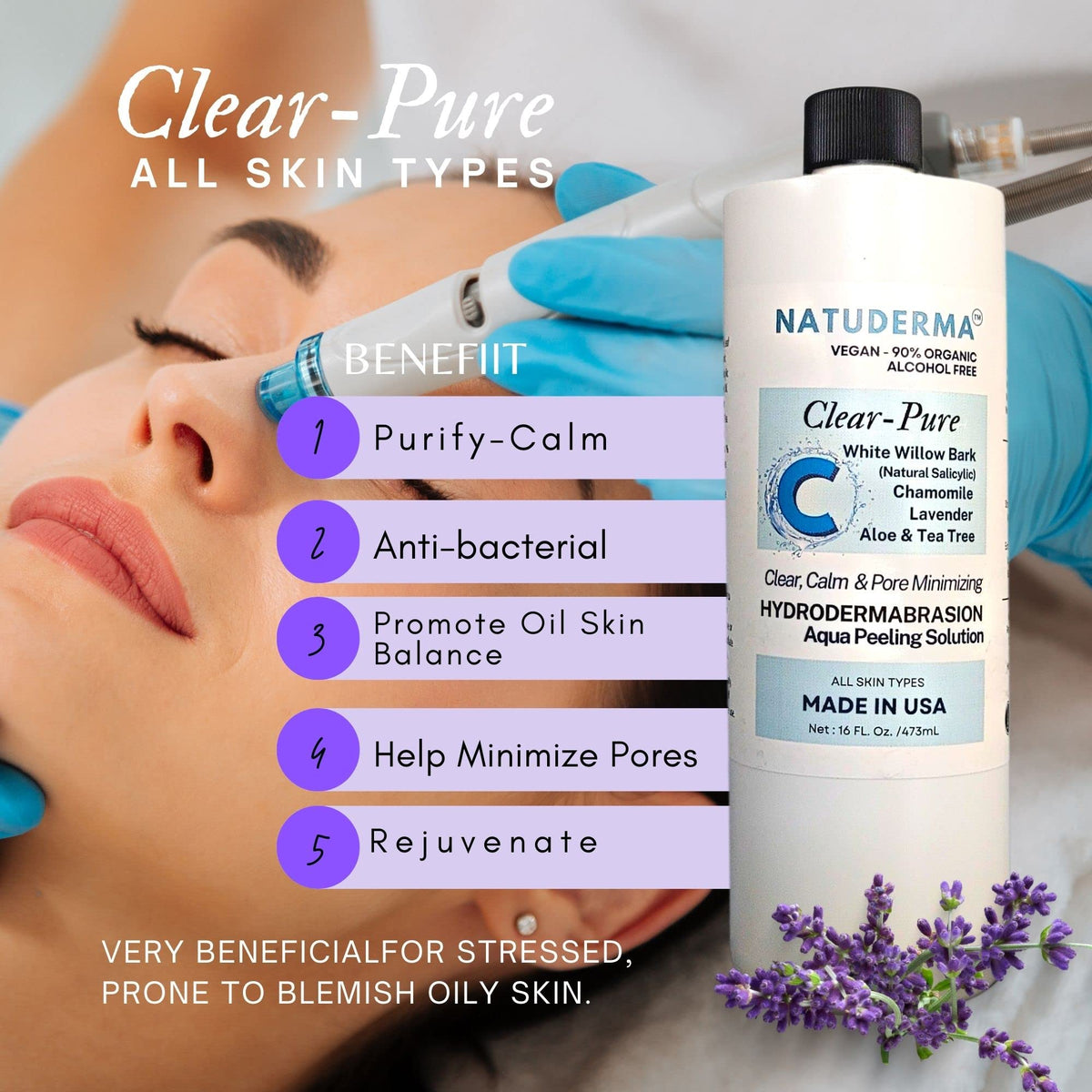 NATUDERMA Aqua Peeling Serum bottle showing even application potential