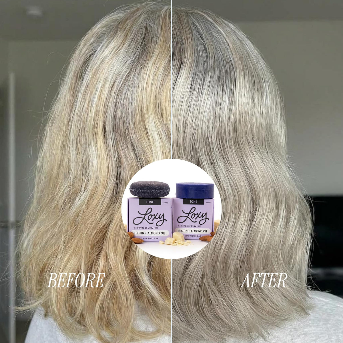 NATURÉL Loxy Purple Conditioner Bar shows almond oil for nourishing moisture