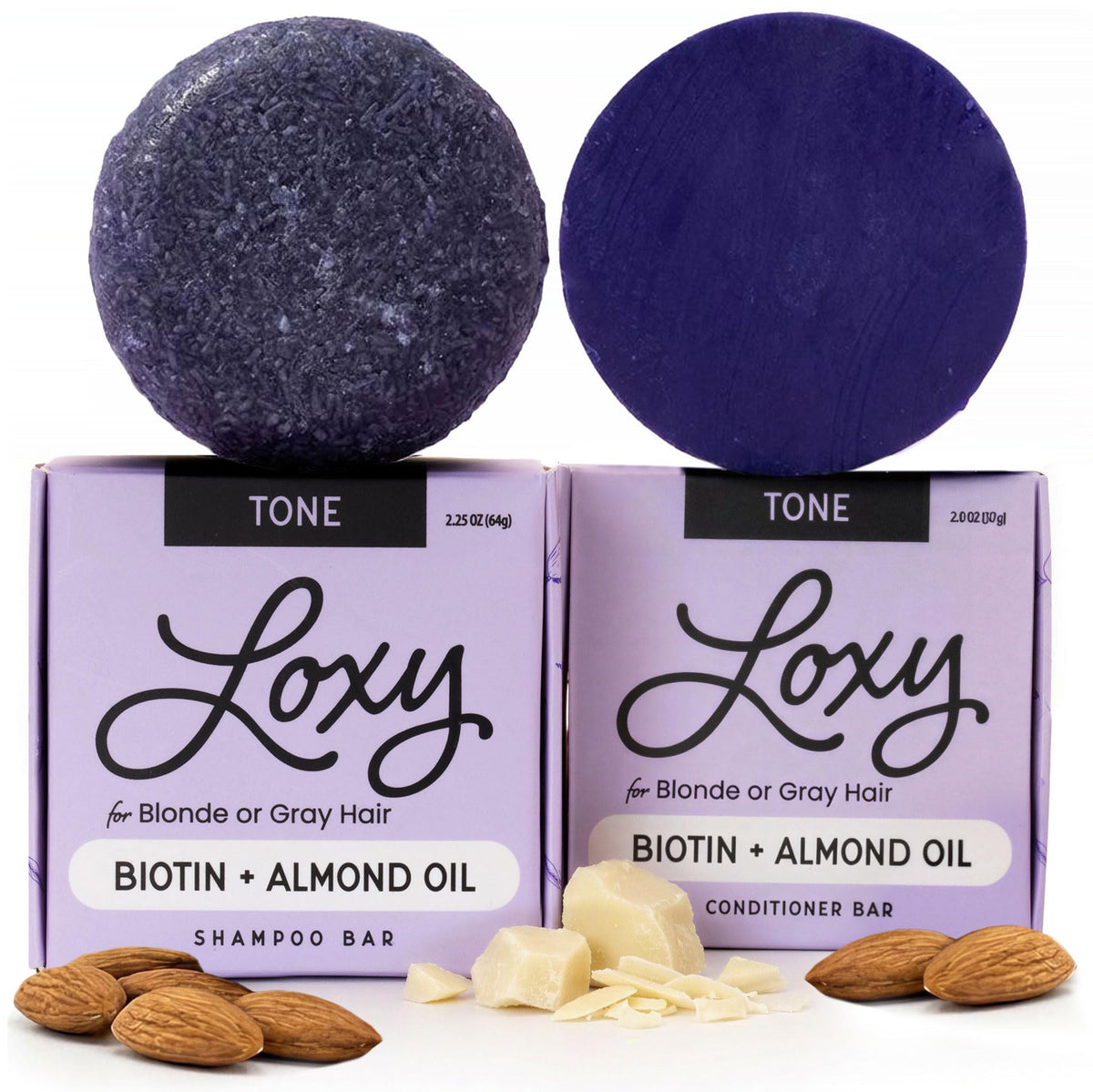 NATURÉL Loxy Purple Shampoo Bar packaging emphasizes zero-waste packaging for blondes