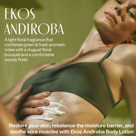 Natura Ekos Andiroba Restorative lotion dispense with user-friendly pump