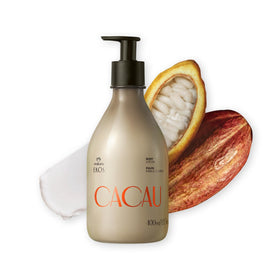 Natura Ekos Cacau lotion bottle with vegan, hydrating formula.