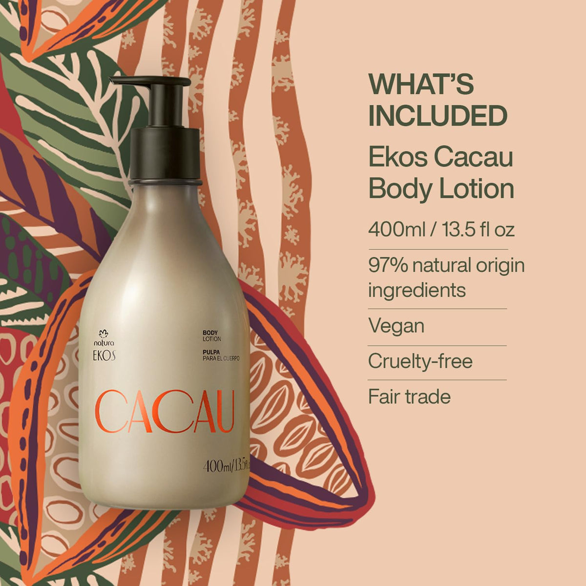 Pouring lotion emphasizes non-sticky, lightweight hydration.