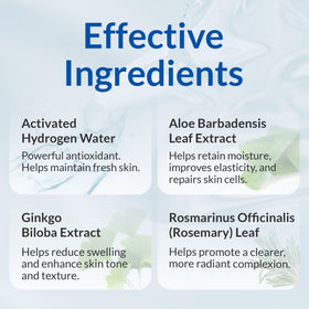 NATURAL AQUA GEL CURE applied to face for refreshing, non-abrasive exfoliation.