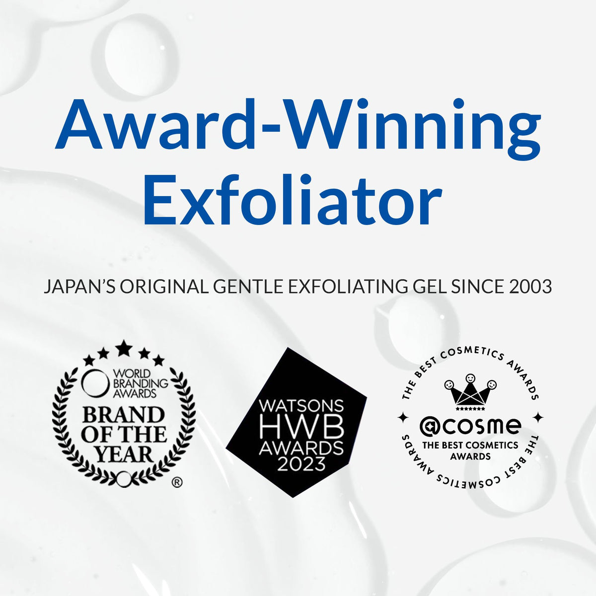 NATURAL AQUA GEL CURE packaging label emphasizing gentle, water-based exfoliant.
