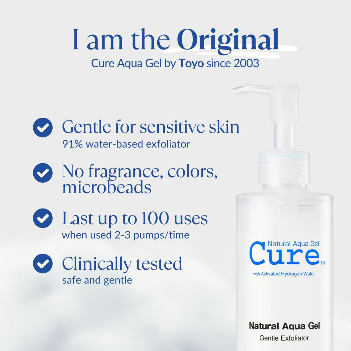 NATURAL AQUA GEL CURE soft skin texture after use