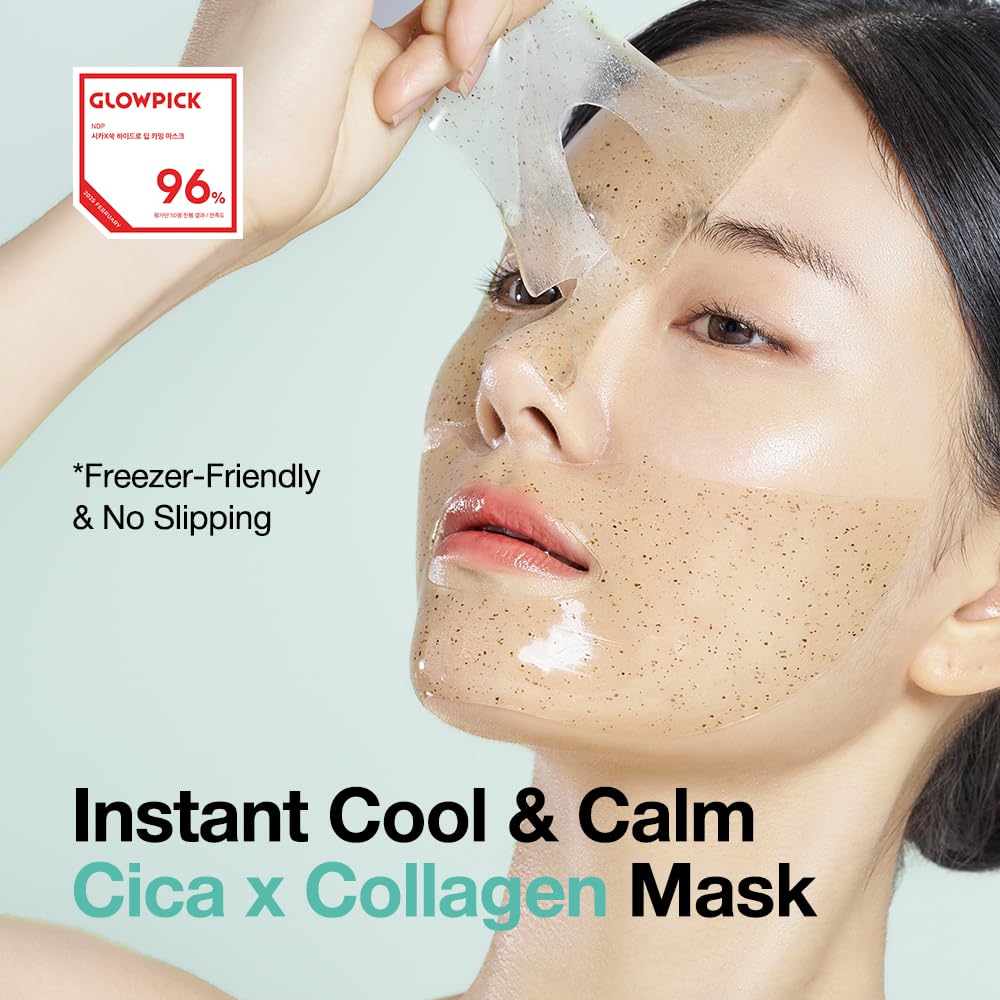 NDP freezer-ready cooling hydrogel mask image emphasizes freezer storage convenience