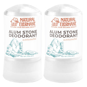 Natural Elephant alum stone deodorant stick unscented for sensitive skin and daily use.