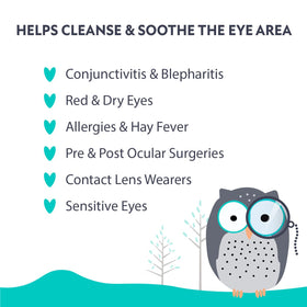 Natural Essentials Peepers Plus lid and lash cleansing to remove debris.
