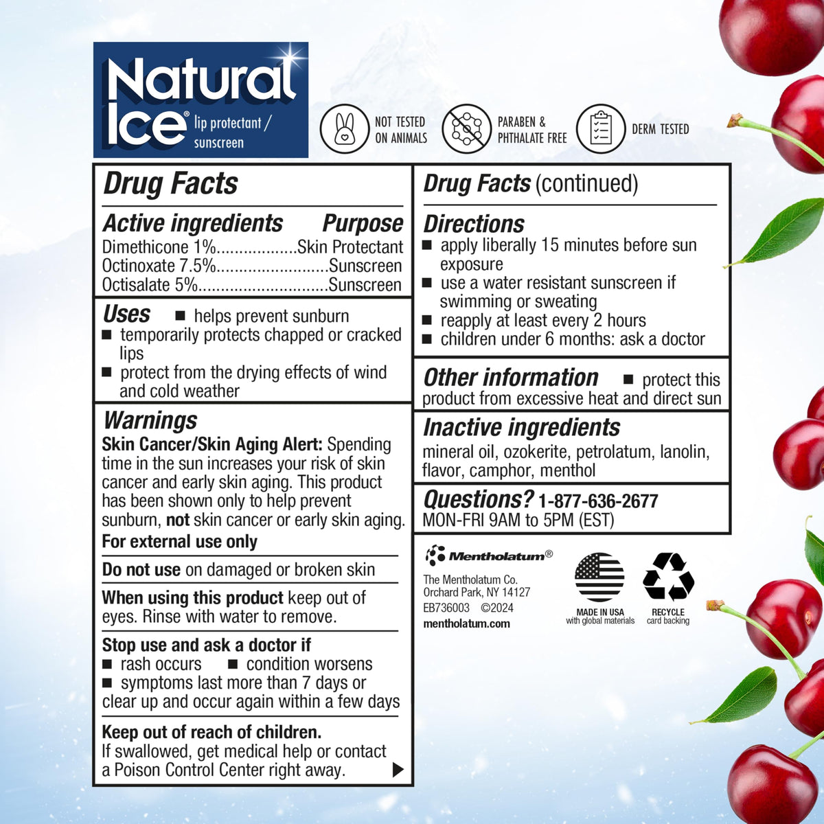 Natural Ice Cherry Lip Balm for outdoor use during activities.