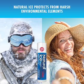 Natural Ice Cherry Lip Balm with SPF 15 visible for sun protection during outdoor sessions.