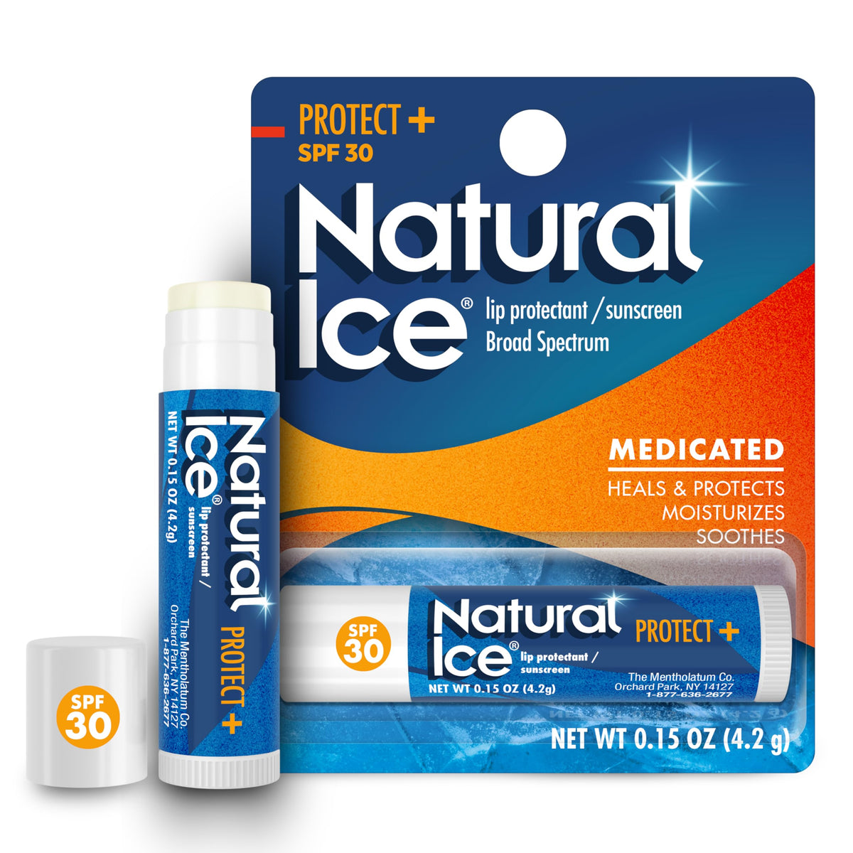Natural Ice Sport Lip Balm front-pack view highlighting SPF 30 protection