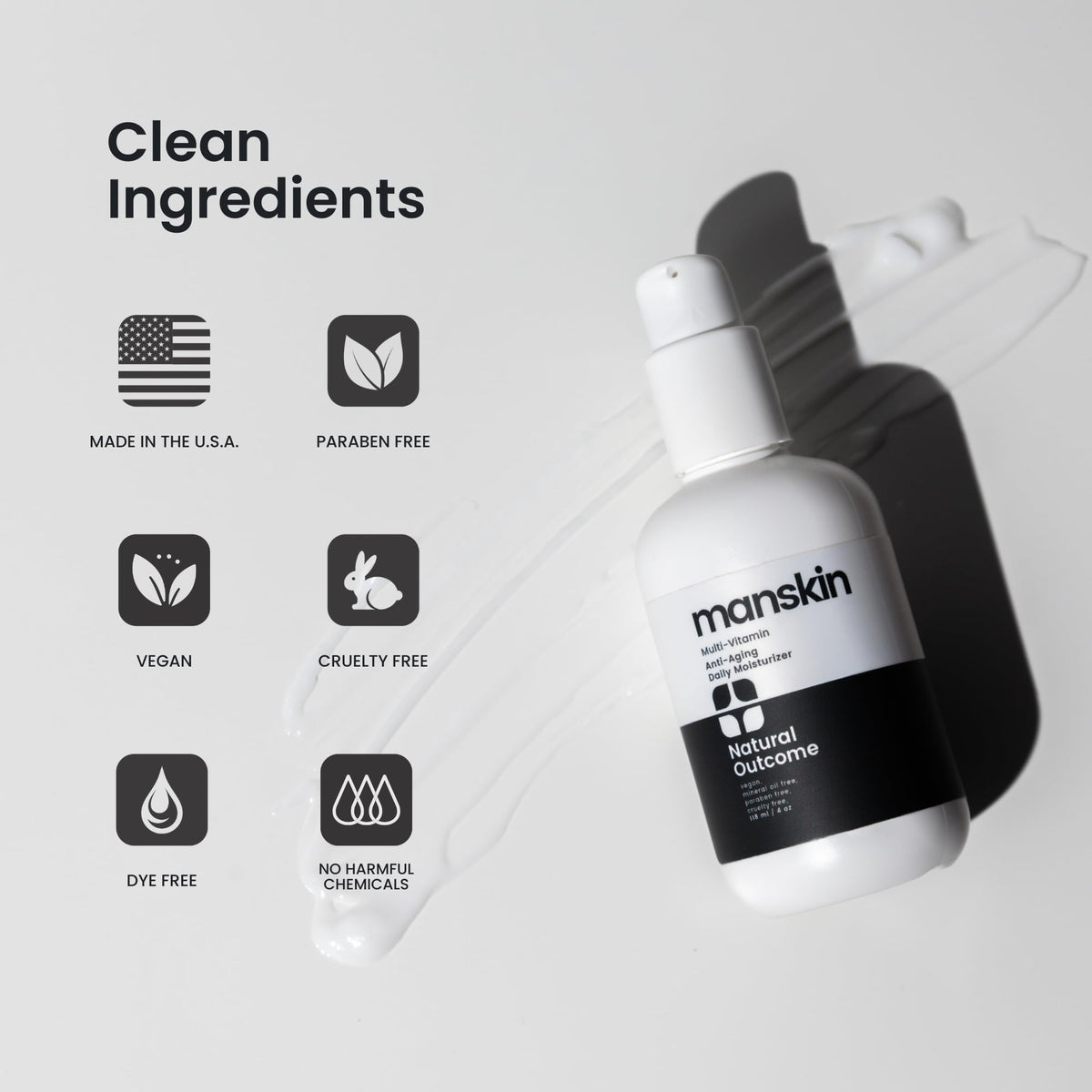 Natural Outcome Man Skin cream application on the face in circular motion.