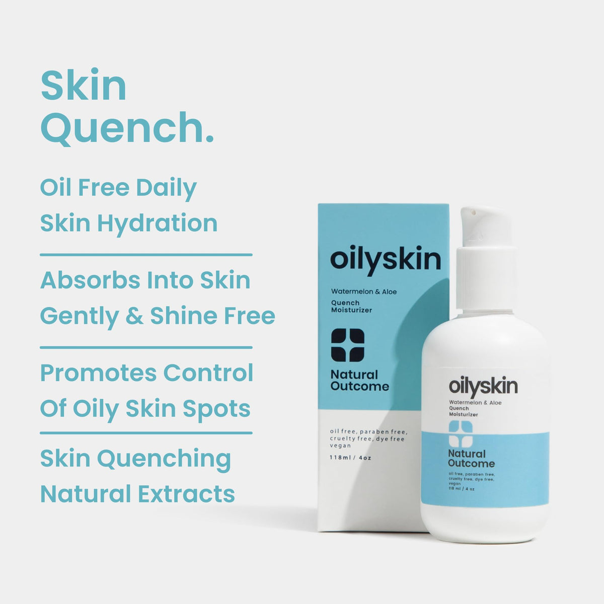 Natural Outcome Oily Skin Moisturizer texture shows a lightweight gel for daily use.