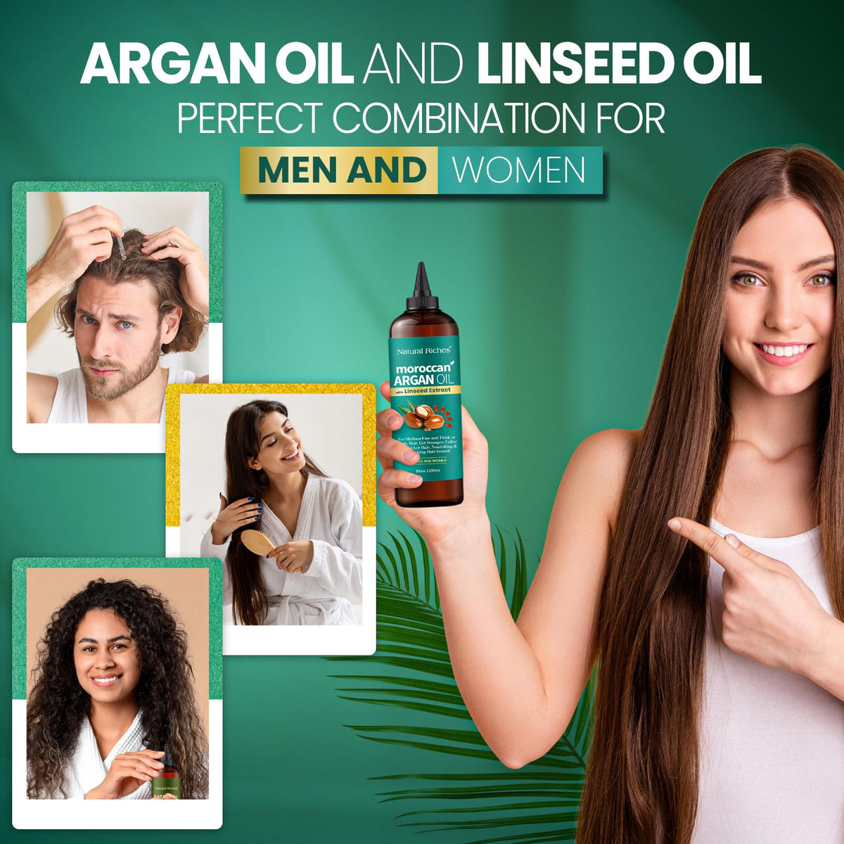 Natural Riches Argan Oil can be used as a leave-in treatment for all day shine.