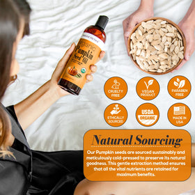 Natural Riches pumpkin seed oil face application hydrates dry skin and improves texture