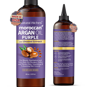 Natural Riches Purple Argan Oil bottle with anti-brass formula for cool blonde tones
