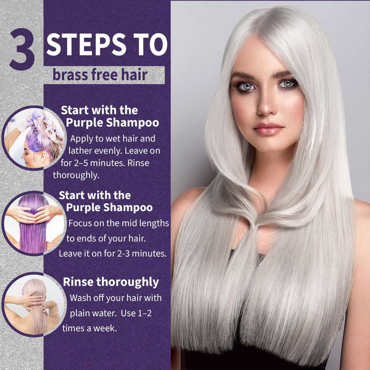 Natural Riches Radiant Silver Shine gray hair tone preview showing cool shade