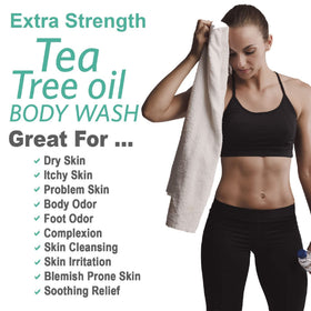 Post workout use for Natural Riches Body Wash refreshes and deodorizes after activity