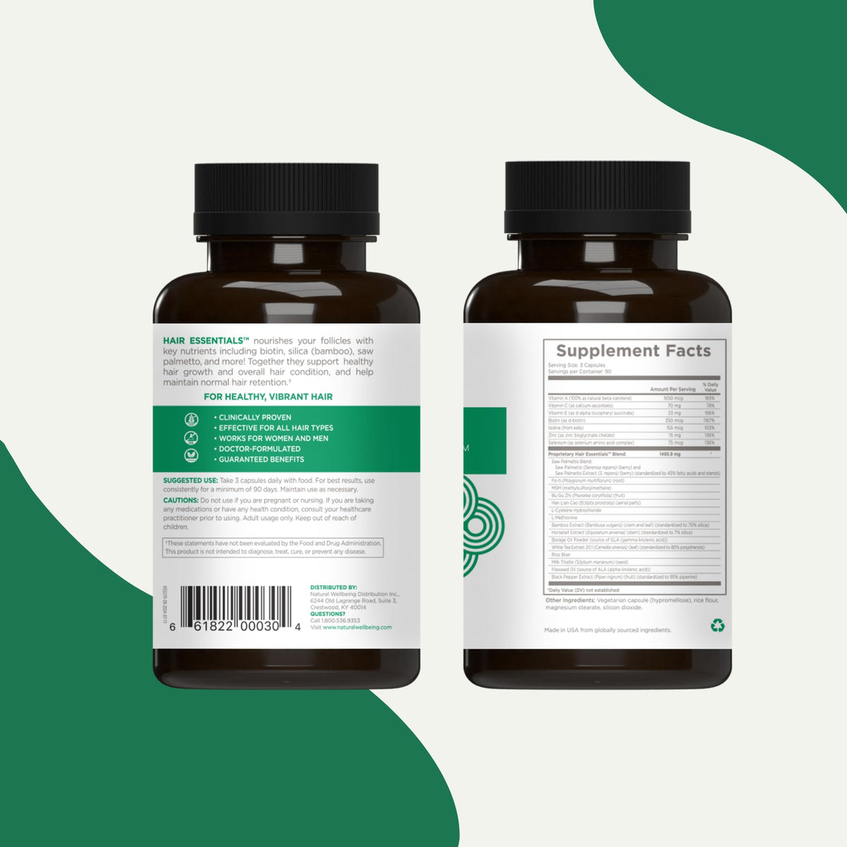 Natural Wellbeing Hair Essentials 3-month supply supports consistent use toward fuller-looking hair