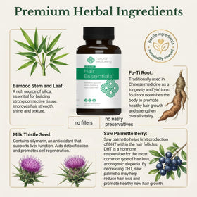 Natural Wellbeing Hair Essentials Fo-Ti highlights a hormone-supporting ingredient blend for hair health