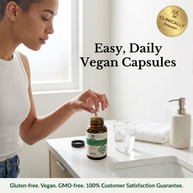 Natural Wellbeing Hair Essentials vegan-gluten-free label signals a clean, allergen-friendly daily routine
