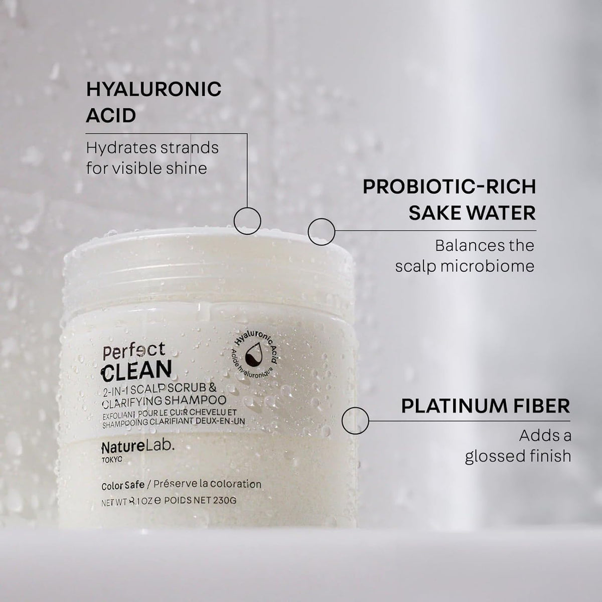NatureLab.TOKYO Perfect Clean shampoo bottle for cleansing and shine