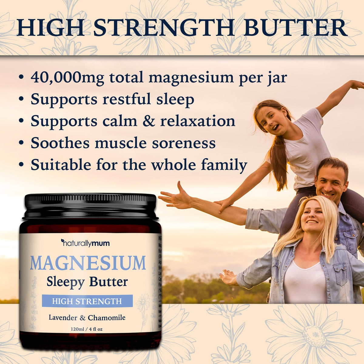 NaturallyMum Magnesium Body Butter with chamomile for sensitive skin routines