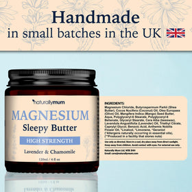Vegan ingredients in NaturallyMum Magnesium Body Butter for gentle skin