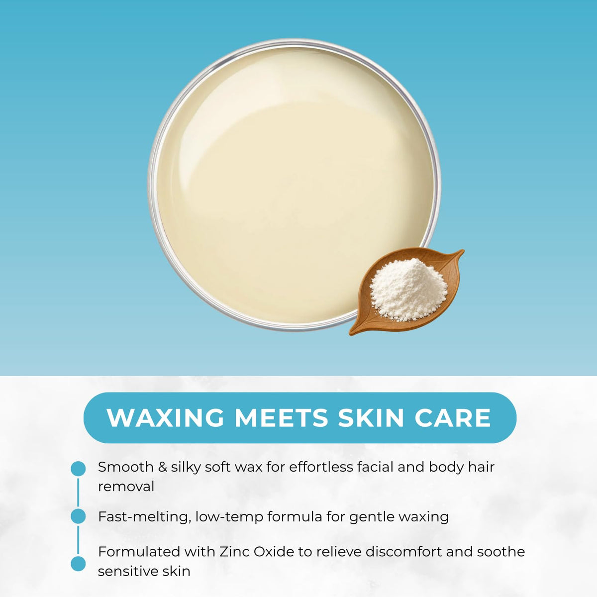 Naturaverde Pro zinc oxide soft wax facial application with smooth removal and gentle feel.
