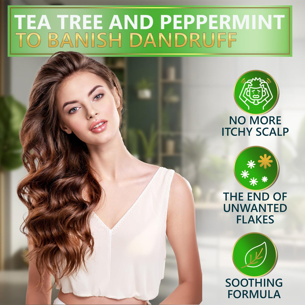 NATURAVIS Tea Tree Oil Mint Shampoo label close-up for soothing ingredients