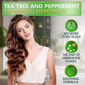 NATURAVIS Tea Tree Oil Mint Shampoo label close-up for soothing ingredients