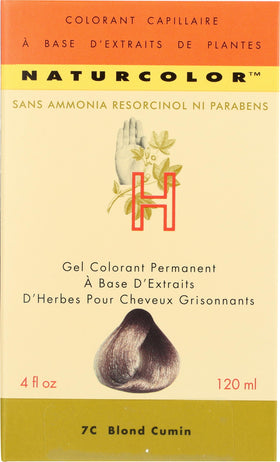 Naturcolor 7C Caraway Blonde box contents showing two bottles and applicator.