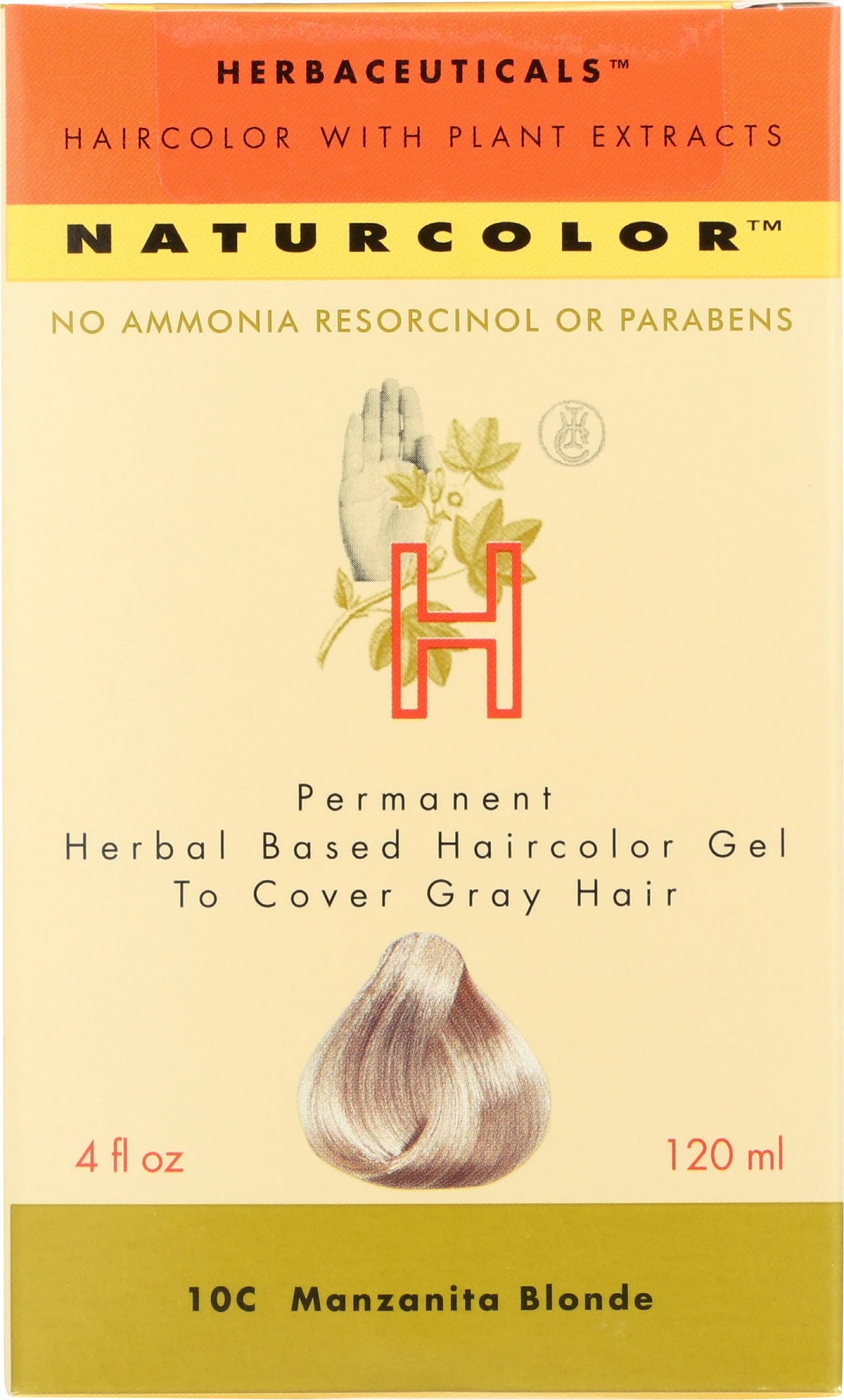 Naturcolor Manzanita Blonde bottle pour shows the convenient 4 oz size for quick color refresh.