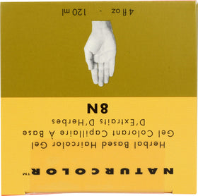 Naturcolor Yarrow Blonde botanicals label highlights burdock, nettle, sage extracts.