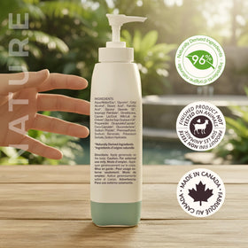 Nature by Canus Goat Milk Lotion hand-application demonstrating smooth, non-greasy finish