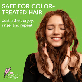 Nature Clean sulfate-free shampoo lather in hand, gentle daily cleansing