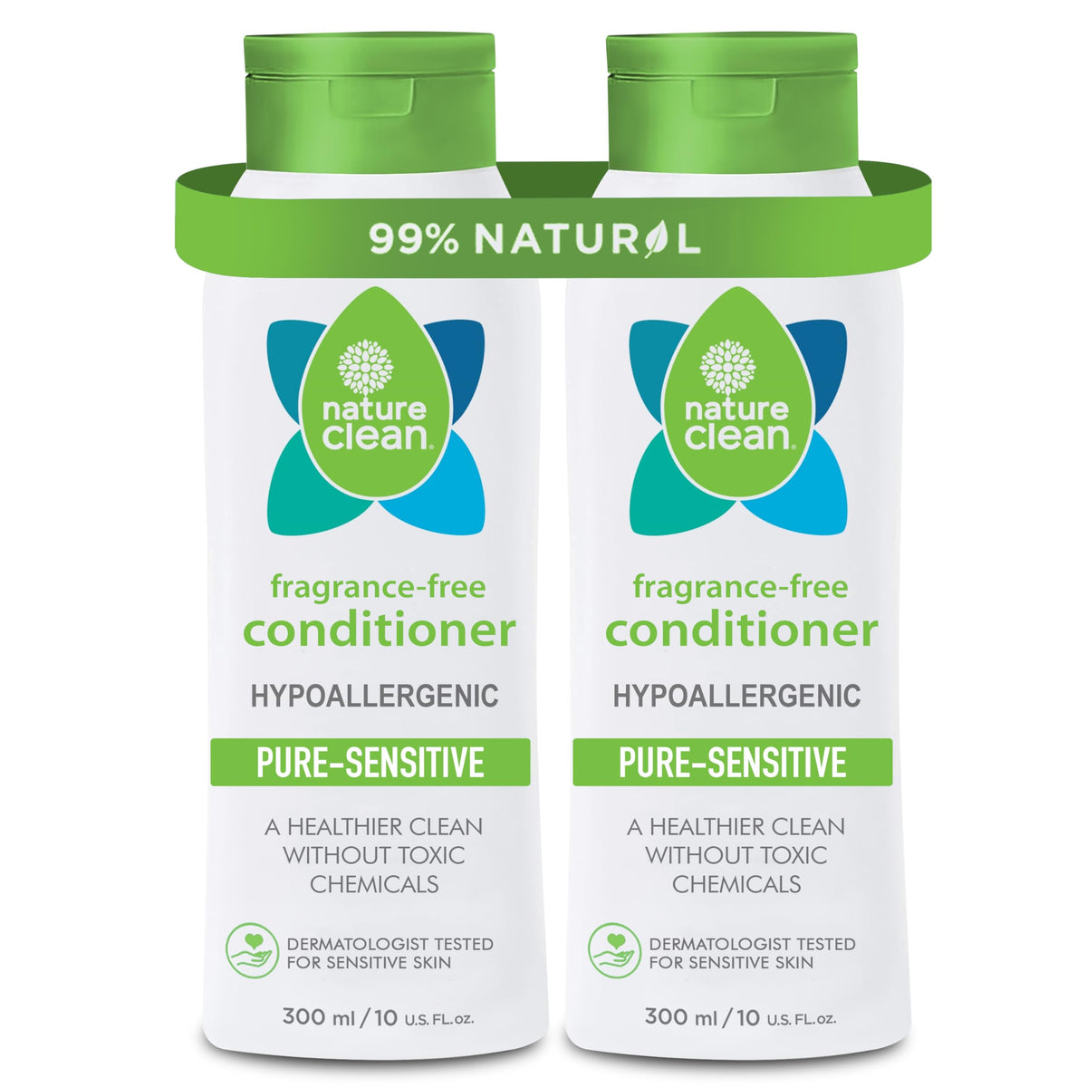 Nature Clean vegan shampoo packaging with recyclable materials