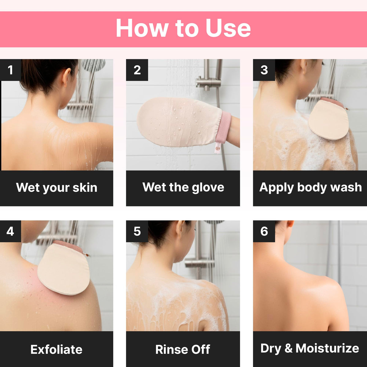 Nature Creature glove on arm — ergonomic design for comfortable exfoliation and control.