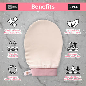 Nature Creature vegan silk glove packaging — elegant, gift-ready spa accessory for eco skincare.