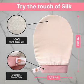 Nature Creature silk texture closeup — premium fibers for refined, gentle scrubbing.